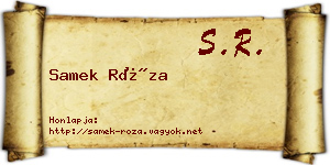 Samek Róza névjegykártya